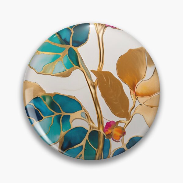 Item preview,  Colorful flower texture,  blue purple gold pattern, leaf pattern,  abstracitive designed and sold by KolorellaS.