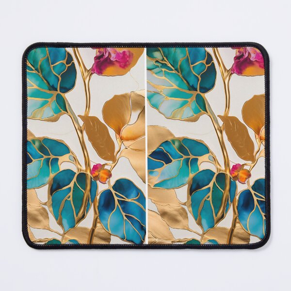 Item preview, Colorful flower texture, blue purple gold pattern, leaf pattern, abstracitive designed and sold by KolorellaS.