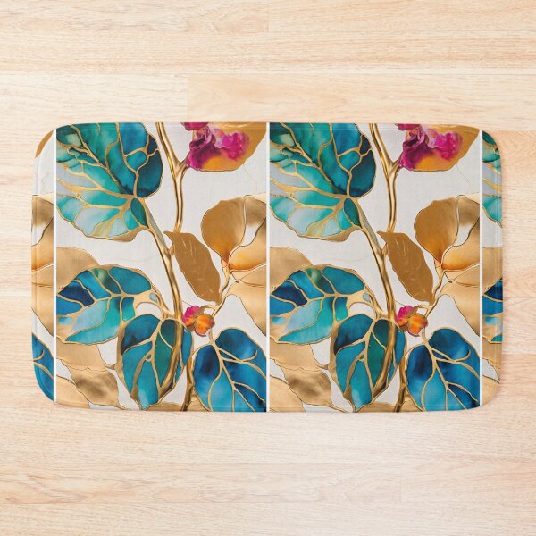 Item preview,  Colorful flower texture,  blue purple gold pattern, leaf pattern,  abstracitive designed and sold by KolorellaS.