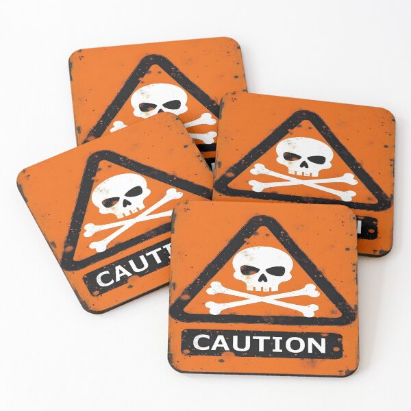 Item preview, Caution Hazard Skull | Toxic Danger Sign Grunge Warning Design. designed and sold by Dark Humor Designs Co..