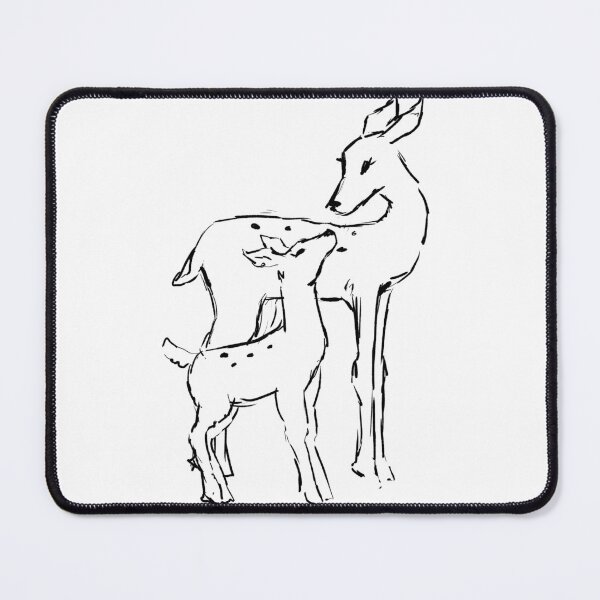 Item preview, Mama Deer and Baby Fawn – Heartwarming Nature Illustration designed and sold by fishilx.