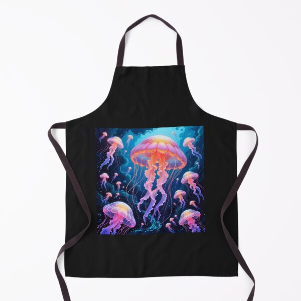 Item preview, Neon Jellyfish Bloom – Glowing Jellyfish with Fluorescent Paint Splash designed and sold by ColorSplash123.