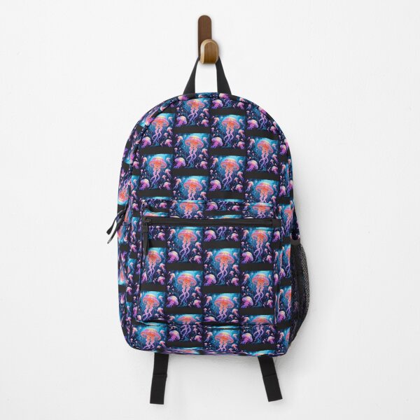Item preview, Neon Jellyfish Bloom – Glowing Jellyfish with Fluorescent Paint Splash designed and sold by ColorSplash123.