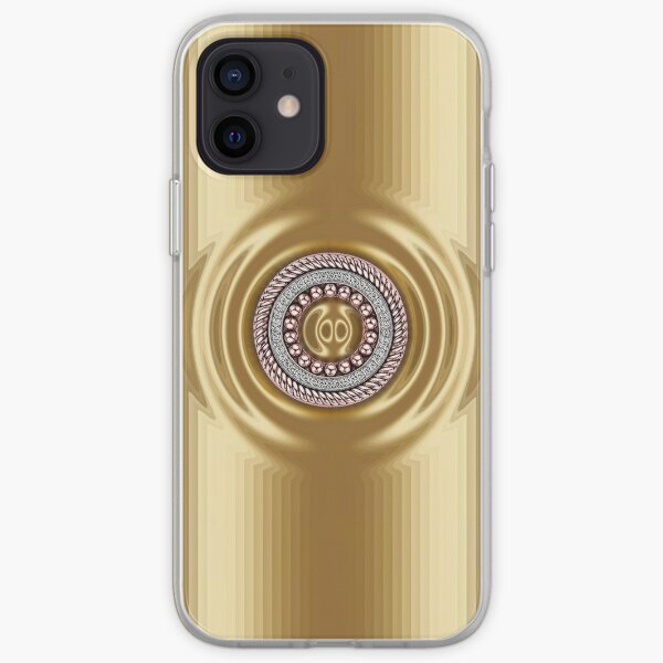 Golden Series with Round Diamond Ring iPhone Soft Case