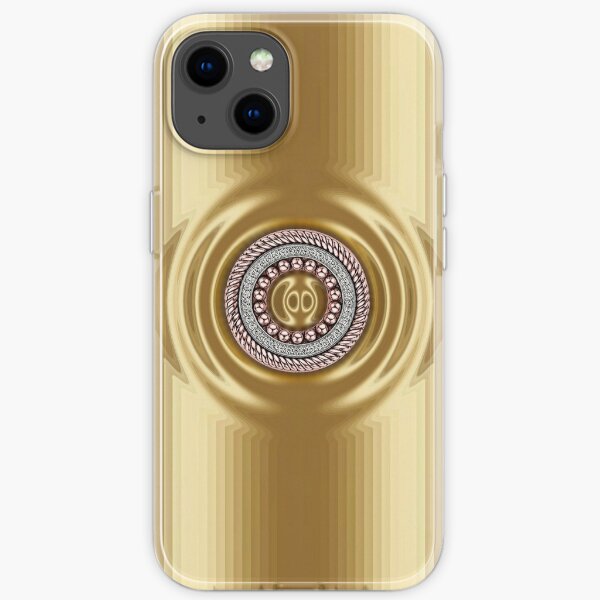 Golden Series with Round Diamond Ring iPhone Soft Case