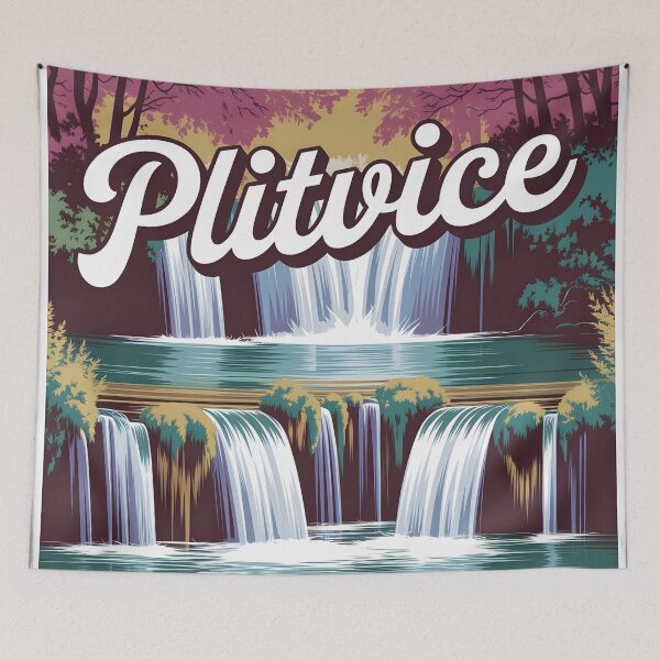 Item preview, Plitvice Lakes: Vintage European Travel Poster designed and sold by LSVart.