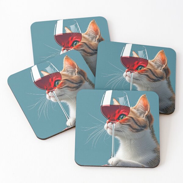 Item preview, Tabby Cat With Glass of Red Wine designed and sold by Maria Dryfhout.