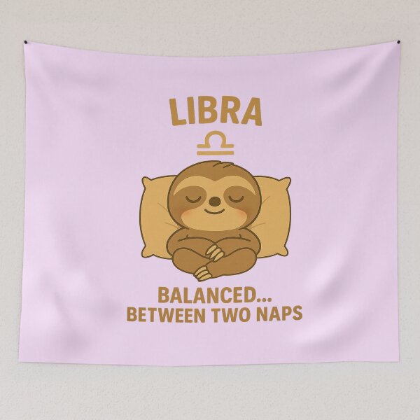 Item preview, Libra Sloth – Balanced Between Two Naps | Funny Zodiac Nap Art designed and sold by konthai.familyart.