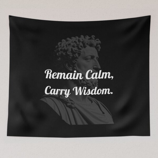 Item preview, Remain Calm, Carry Wisdom - Marcus Aurelius Stoic Clothing | Marcus Aurelius Stoicism Artwork designed and sold by LexaArtworks.