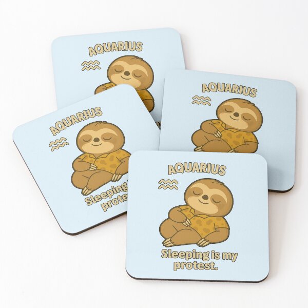 Item preview, Aquarius Sloth – Sleeping Is My Protest | Funny Zodiac Nap Design designed and sold by konthai.familyart.