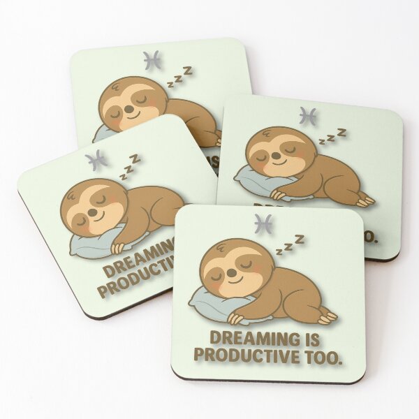 Item preview, Pisces Sloth – Dreaming Is Productive Too | Cute Zodiac Sleep Design designed and sold by konthai.familyart.