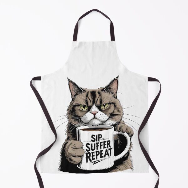 Item preview, Sip Suffer Repeat Cat Design designed and sold by SanityOverboard.