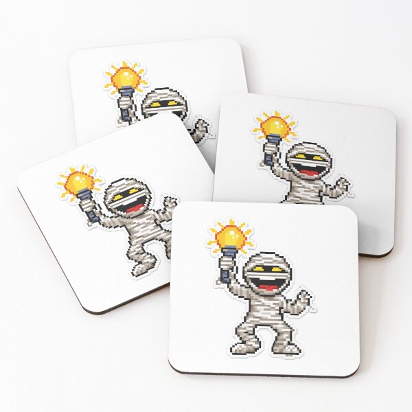 Item preview, Pixel Art Happy Mummy with Glowing Orb | Funny Halloween Monster Design designed and sold by BBackdesign.