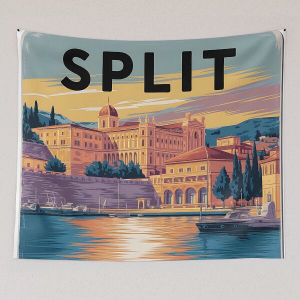 Item preview, Split, Croatia: Classic European Travel Poster designed and sold by LSVart.