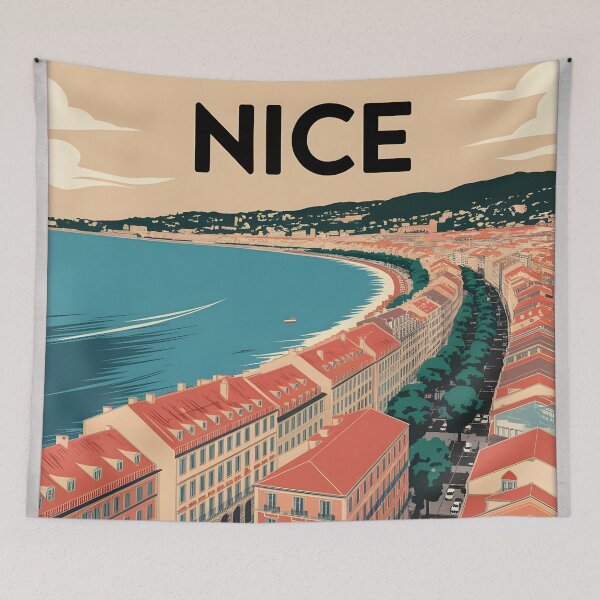 Item preview, Nice: Riviera Elegance Vintage Travel Poster designed and sold by LSVart.