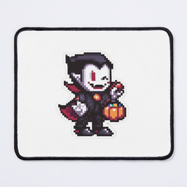 Item preview, 8-Bit Retro Dracula with Candy Basket | Spooky Gaming Art designed and sold by BBackdesign.