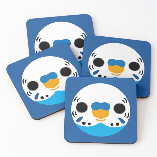 Item preview, The face of a normal sky blue male budgie designed and sold by INKOYADO.