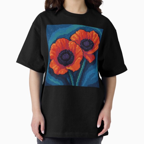 Item preview, Pixel Poppies Oriental Bloom in 8-Bit designed and sold by Planthem.