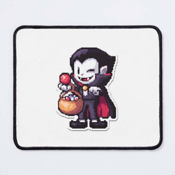 Item preview, 8-Bit Retro Dracula with Candy Basket | Spooky Gaming Art designed and sold by BBackdesign.
