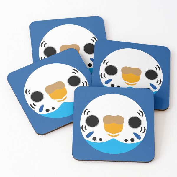 Item preview, The face of a normal sky blue female budgie designed and sold by INKOYADO.