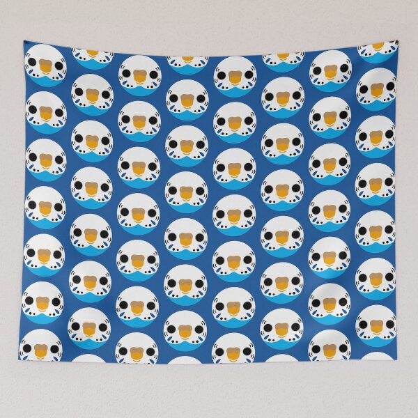 Item preview, The face of a normal sky blue female budgie designed and sold by INKOYADO.