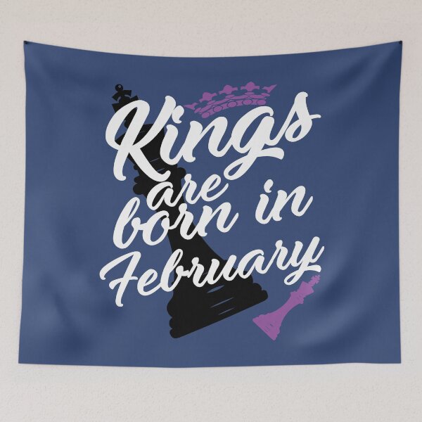 Item preview, February Birthday Gift for Men   Kings are Born in February Chess Piece designed and sold by TrndSttr.