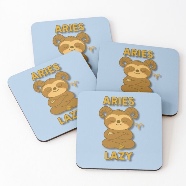 Item preview, Aries Lazy Sloth – Funny Zodiac Meditation Design in Yellow designed and sold by konthai.familyart.