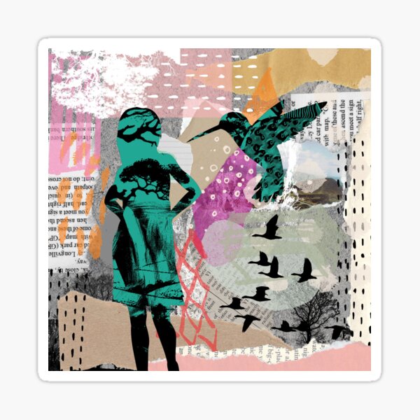 Item preview, Bird lady collage designed and sold by GasconyPassion.