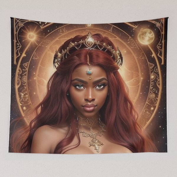 Item preview, Fiery Taurus – Mystical Bull Goddess designed and sold by MissSaylor.