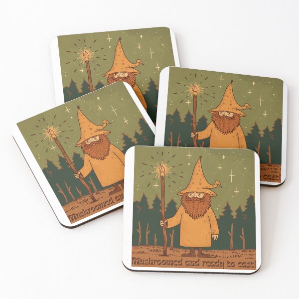 Item preview, Mushroom Wizard - Psychedelic Forest Mage Vintage Art designed and sold by NADARTDOM.