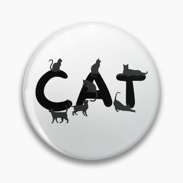 Item preview, CAT – Playful Black Cats on Black Letters designed and sold by Minimalist Japanese Words.