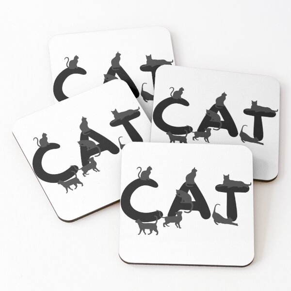Item preview, CAT – Playful Black Cats on Black Letters designed and sold by Minimalist Japanese Words.