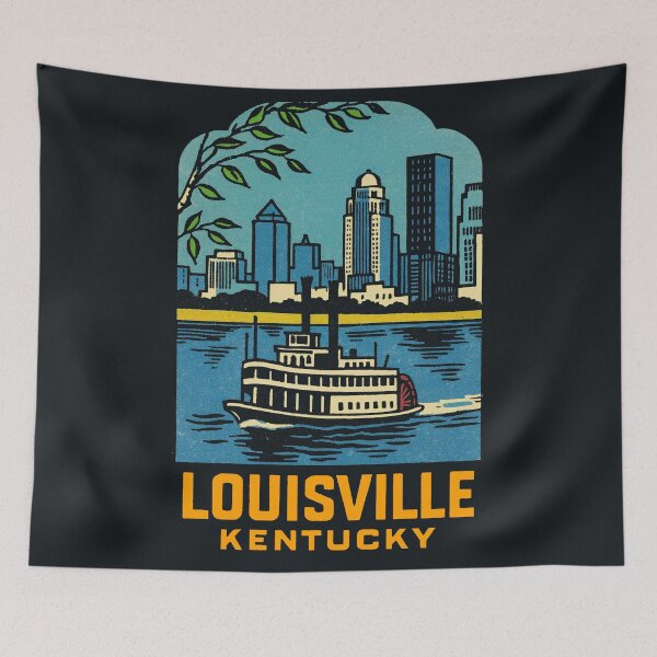 Item preview, Vintage Style Louisville Travel Decal designed and sold by Decal Mania.