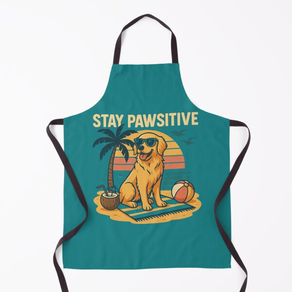 Item preview, Stay Pawsitive - Summer Golden Retriever Retro Beach Design designed and sold by Nature's Palette.