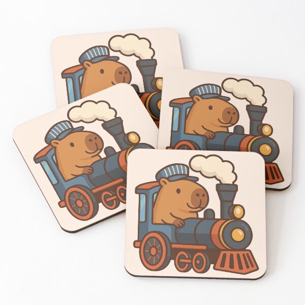 Item preview, Train driver capybara designed and sold by RatArt Designs.