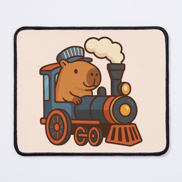 Item preview, Train driver capybara designed and sold by RatArt Designs.