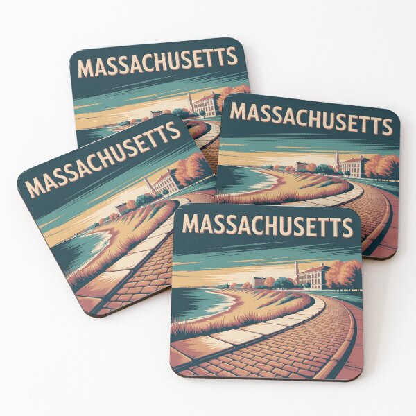 Item preview, Massachusetts: Classic-Style Vintage Travel Poster designed and sold by LSVart.