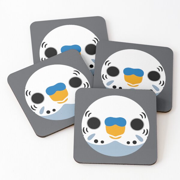 Item preview, The face of a normal gray male budgie designed and sold by INKOYADO.