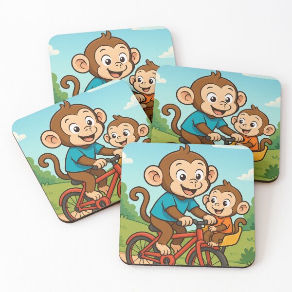 Item preview, Cartoon monkey riding bike  designed and sold by Chirayu1111.