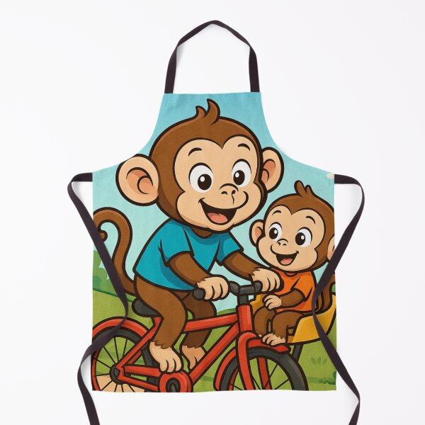 Item preview, Cartoon monkey riding bike designed and sold by Chirayu1111.