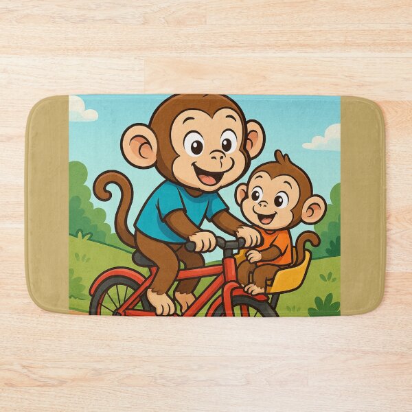 Item preview, Cartoon monkey riding bike  designed and sold by Chirayu1111.
