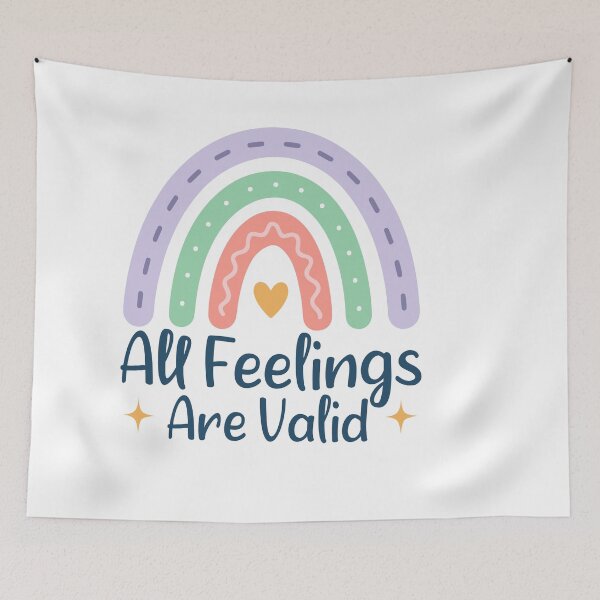 Item preview, All Feelings Are Valid – Mental Health Positive Quote designed and sold by artcultreone.