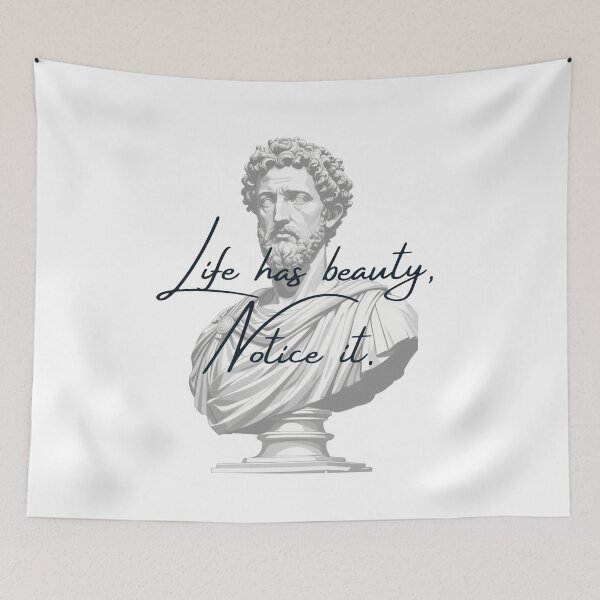 Item preview, Life Has Beauty, Notice It -  Marcus Aurelius Stoic Clothing | Marcus Aurelius Stoicism Artwork designed and sold by LexaArtworks.