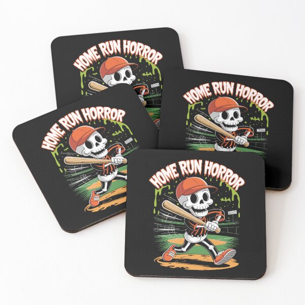 Item preview, Home Run Horror Skeleton Baseball Player Halloween Spooky Sport designed and sold by Serbin.