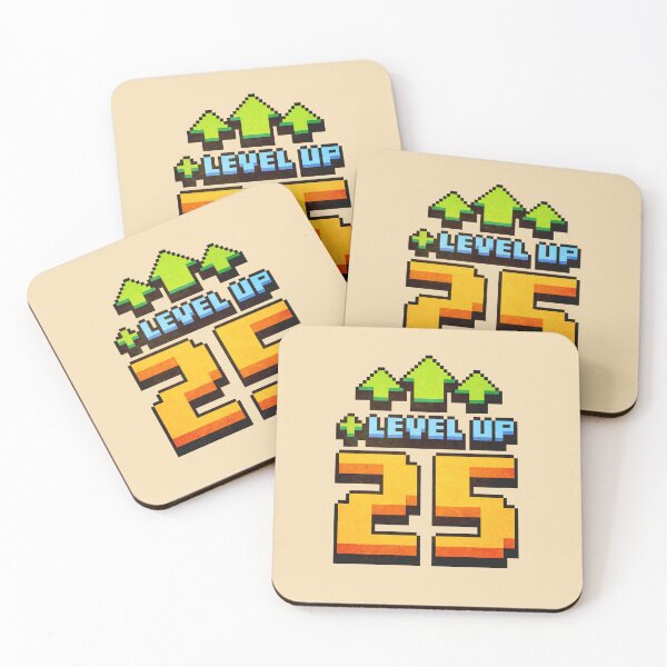Item preview, Level Up 25 Lvl Pixel Art Birthday Gift designed and sold by PixelDrukiPL.