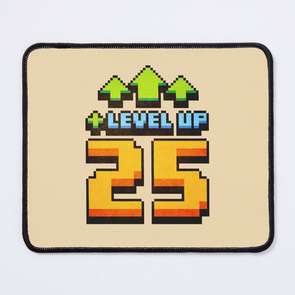 Item preview, Level Up 25 Lvl Pixel Art Birthday Gift designed and sold by PixelDrukiPL.