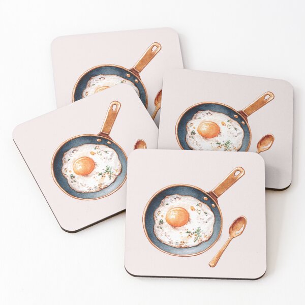 Item preview, Watercolor Sunny Side Up Egg in a Pan designed and sold by Paper Hearteu.