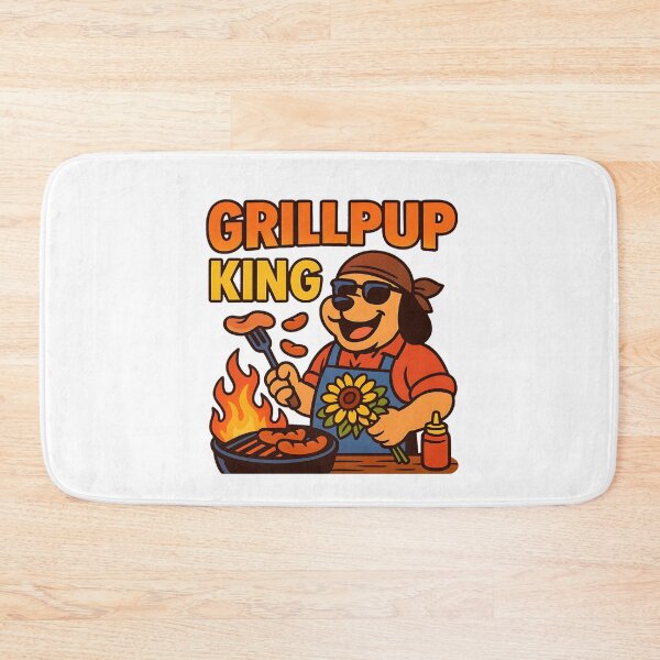 Item preview, Grillpup King Dog cool pup in sunglasses flips sausages designed and sold by Taans-Creation.