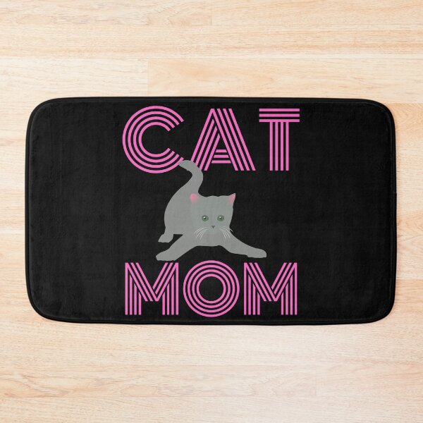 Item preview, CAT MOM! In stylish monoton font, with a cute grey cat for crazy cat ladies and other cat lovers! designed and sold by AlphaBetulia.