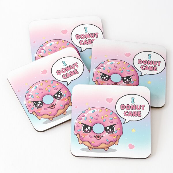Item preview, I Donut Care – Kawaii Pink Donut Attitude designed and sold by 001Haiba.